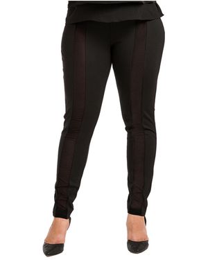 Standards & Practices Plus Size Stretch Sheer Panel Ponte legging - Black