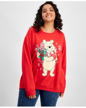 Disney Trendy Plus Size Winnie The Pooh Sweatshirt - Red