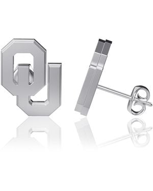 Dayna Designs Oklahoma Sooners Silver Post Earrings - Metallic