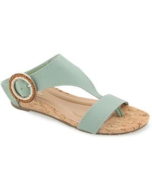 Kenneth Cole Great Buckle Wedge Sandals - Green