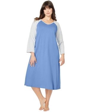 Avenue Plus Size Body Baseball Sleepshirt - Blue