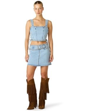 Steve Madden Babe Square Neck Top - Blue