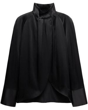 Mango Selection Mock Neck Long Sleeves - Black