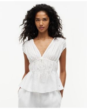 Tommy Hilfiger Sleeveless V-neck Top - White