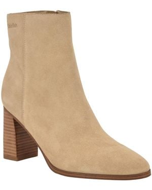 Calvin Klein Dezzi High Block Heel Booties - Natural