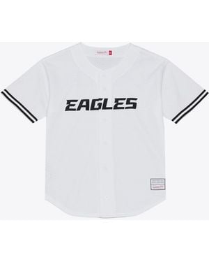 Mitchell & Ness Philadelphia Eagles Mesh V-neck Jersey - White