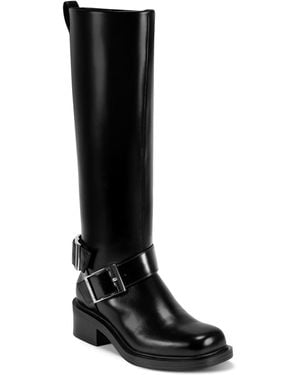 DKNY Ithara Heeled Knee High Boot With Belt Detail Fashion - Black