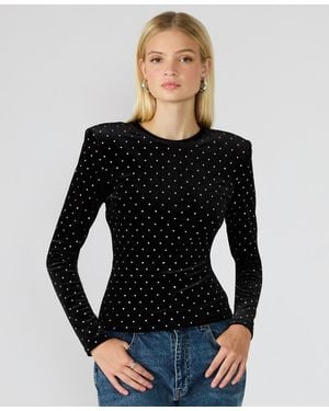 Steve Madden Maddilyn Embellished Top - Black