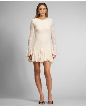 Rachel Roy Alanna Textured Knit Crewneck Mini Dress - White