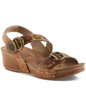 L'ARTISTE Spring Step Gottaget Wedge Sandal - Brown
