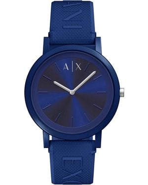 ARMANI EXCHANGE | Qurtz Two-hnd Silicone Wtch 42mm - Blue