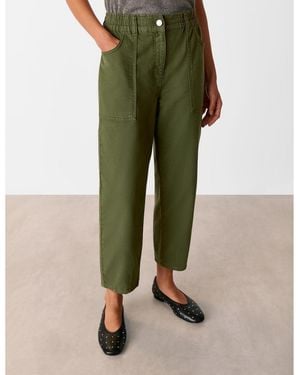 Whistles Relaxed Fit Tessa Trouser - Green