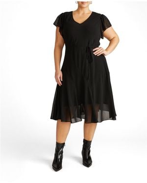 UNIVERSAL STANDARD Plus Size Seville Chiffon Dress - Black