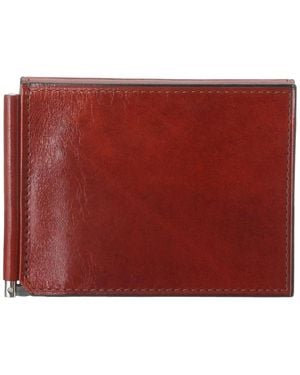 Bosca Leather Money Clip - Red