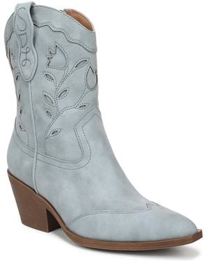 Sam & Libby Flash Block Heel Western Booties - Blue
