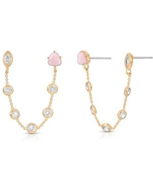 Ettika Double Piercing Turquoise Earrings - White