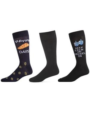 Memoi Hanukkah Assortment Socks - Black
