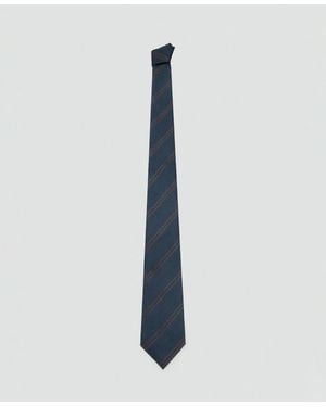 Mango Silk Microstructure Stripes Tie - Blue
