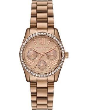 Michael Kors Michael Lexington Multi-function Beige -tone Stainless Steel Watch 33mm - Natural