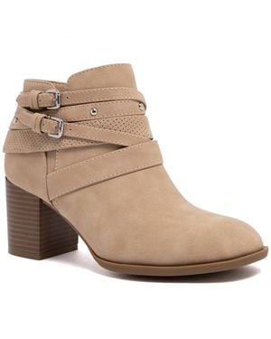 Sugar Cayman Stacked-heel Zip Booties - Brown