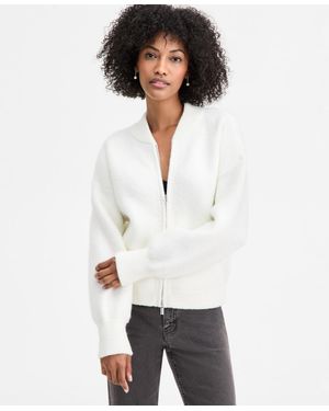 On 34th Sweater-knit Bomber Jacket - White