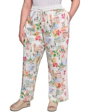 Karl Lagerfeld Plus Size Conversational Soft Pants - Multicolor