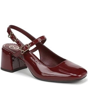 Sam & Libby Grace Block Heel Slingback Mary Jane Pumps - Red