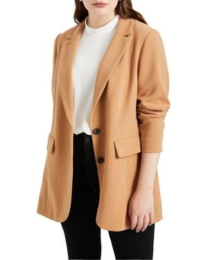 Eloquii Plus Size The 365 Semi Stretch Two Button Blazer - Multicolor