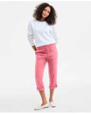 Style & Co. Mid-rise Pull-on Capri Pants - Red