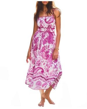 CUPSHE Night Show Paisley Midi Beach Dress - Pink
