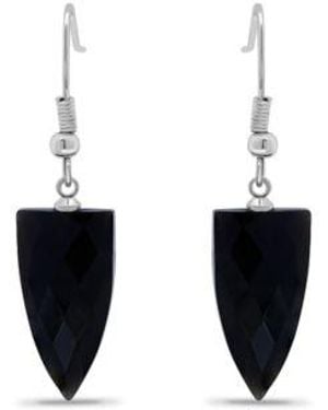Macy's Macys Silver Plated Multi Genuine Stone Earrings - White