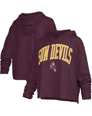 Pressbox Arizona State Sun Devils Nelson Arch Over Logo Long Sleeve Hooded Slub T-shirt - Purple