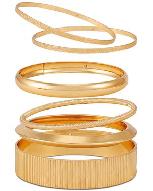 Guess 6-pc. Set Multi Size Polished Bangle Bracelets - Metallic