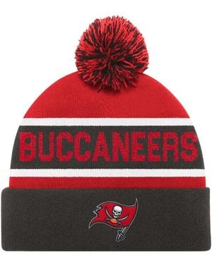 Starter And Pewter/red Tampa Bay Buccaneers Cuffed Knit Hatâ With Pom