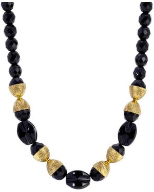 2028 Gold-tone Jet Bead Necklace - Metallic