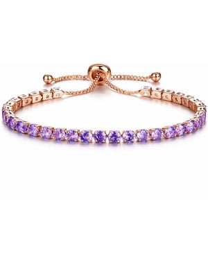 Rebl Jewelry Dainty Cz Tennis Bracelet - Purple