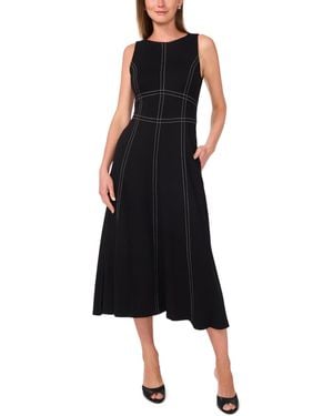 Msk Petite Sleeveless Midi Dress - Black