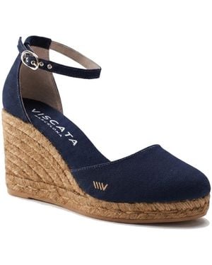 VISCATA Estartit Canvas Espadrille Wedges - Blue