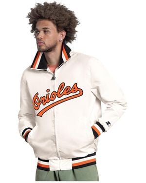 Starter White Baltimore Orioles The Captain Cooperstown Logo Full-zip Varsity Jacket
