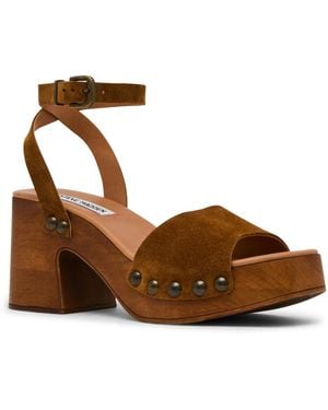 Steve Madden Karsin Wooden Platform Sandals - Brown