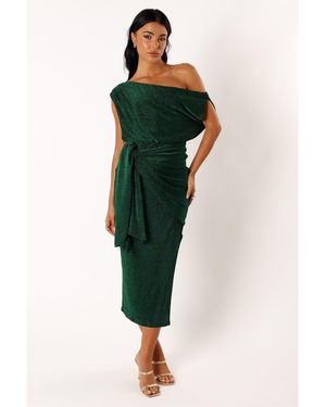 Petal & Pup Santiago Off Shoulder Midi Dress - Green