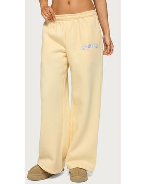 Edikted Lover Wide Leg Sweatpants - Yellow