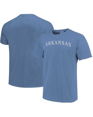 Image One And Arkansas Razorbacks Comfort Colors Fashion Color Arch T-shirt - Blue