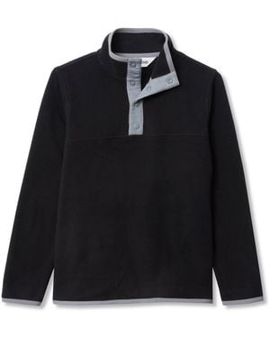 Lands' End Girls Anyweather Fleece Snap Neck Pullover - Black