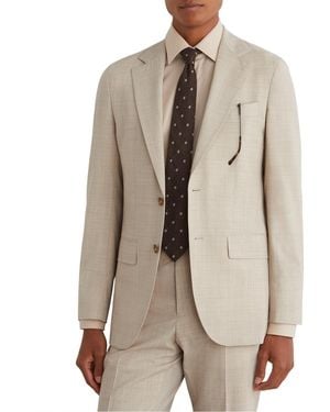 Reiss Vita Wool-blend Pin-check Single-breasted Classic-fit Blazer - Natural