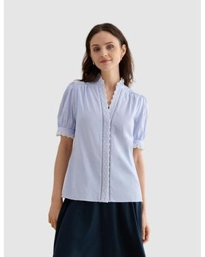 Hobbs Ginny Belted Pleated Midi Shirt Dress - Blue