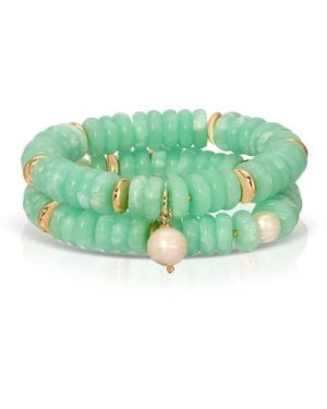 Ettika Saint Tropez Stretch Bracelet Set - Green