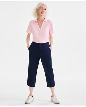 Style & Co. Petite Mid-rise Comfort Waist Capri Pants - Blue