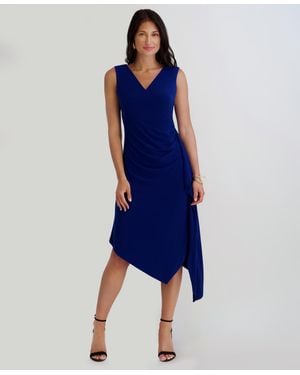 Kensie Asymmetrical Midi Dress - Blue