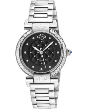 Gevril Berletta Swiss Quartz Silver Stainless Steel Bracelet Diamond Watch - Gray